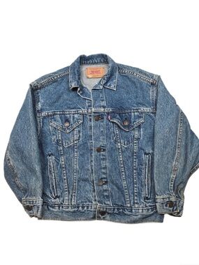 Levis Denim‎ Jean Jacket Womens Medium Blue Trucker 80s 90s Made USA Vintage